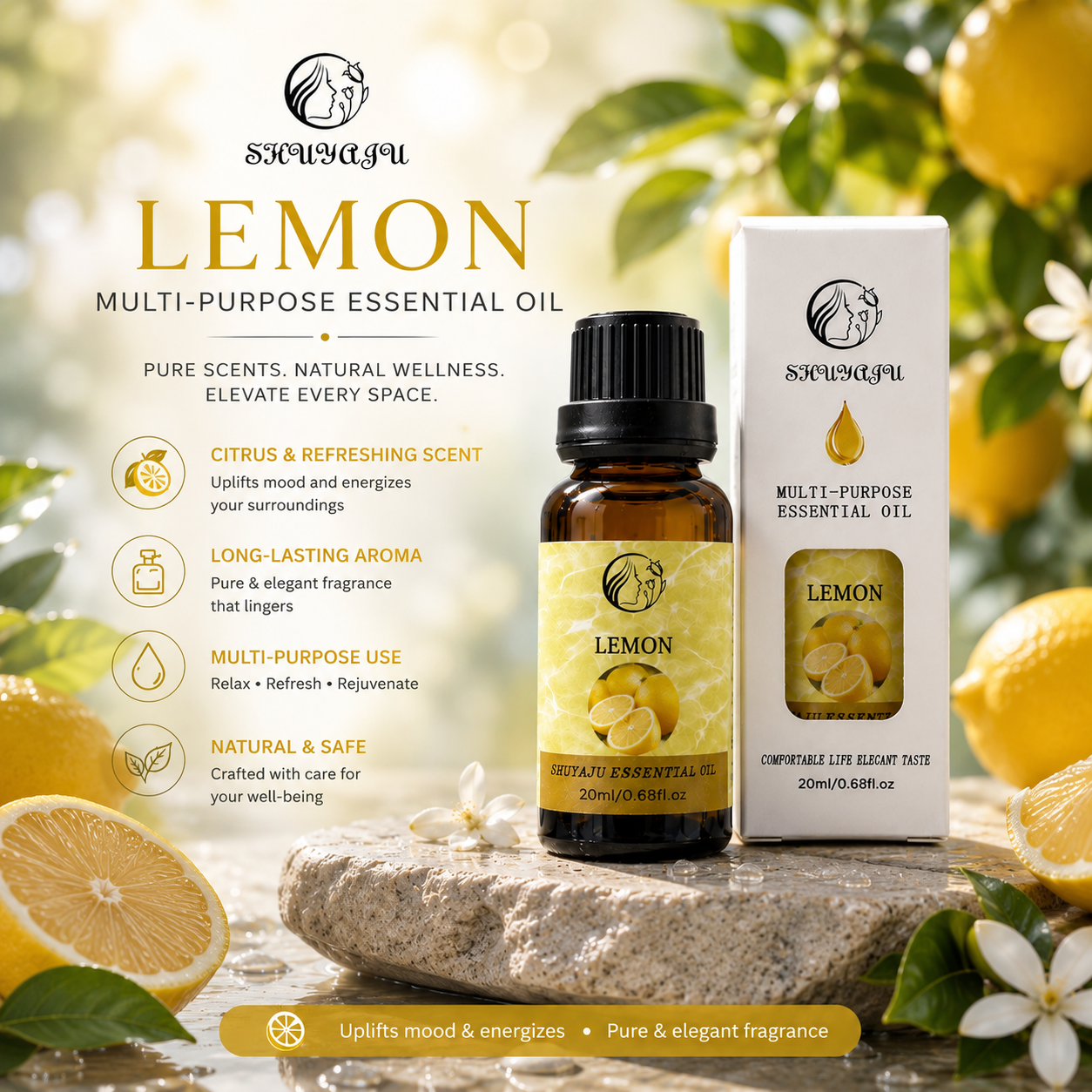Premium Aromatherapy Multi-Purpose Essential Oil - Long Lasting Fragrance (20ml)