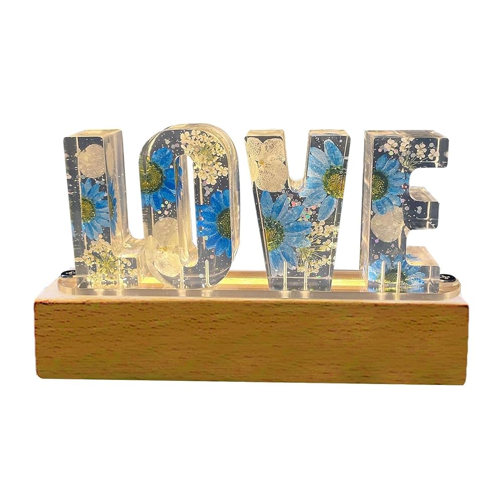Eternal Chrysanthemum Flower Mother’s Love USB Lamp with LED Wooden Light Base