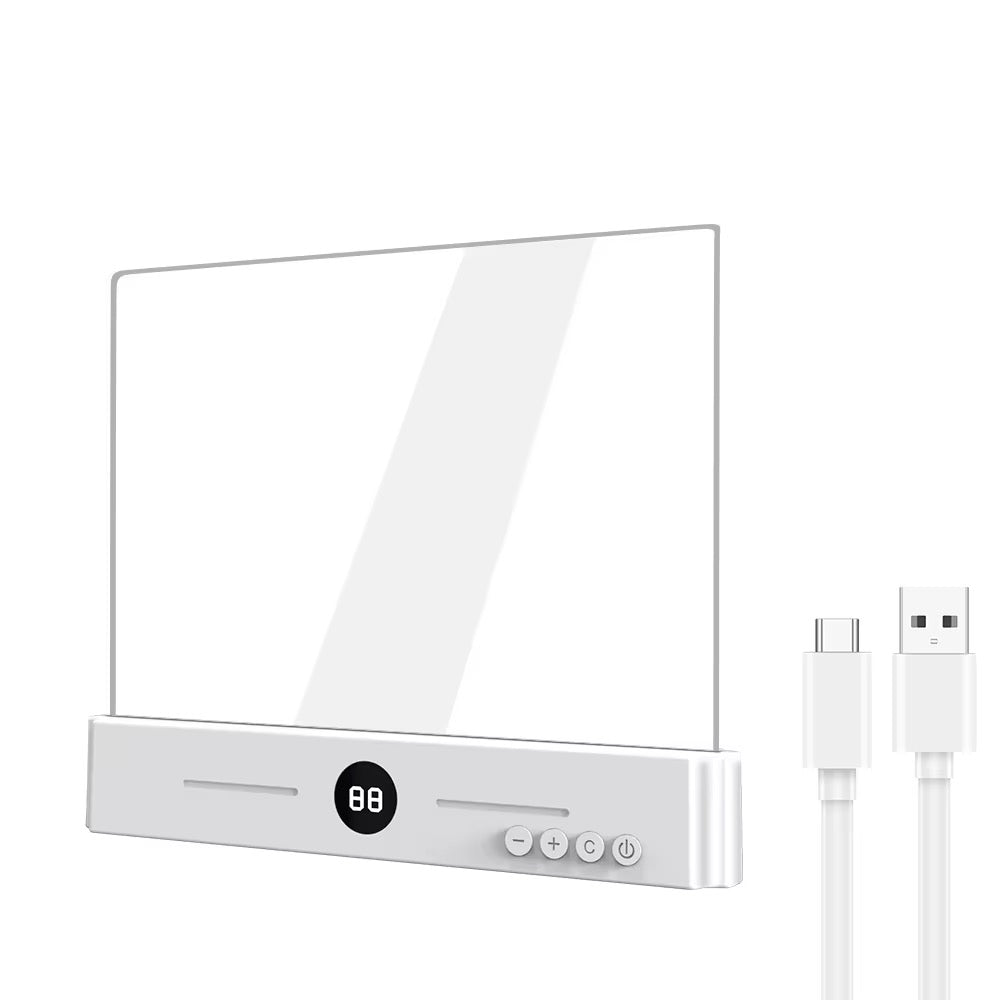 Rechargeable Full-Page 2 in 1 LED Acrylic Panel Reading Book Light – 3 Color Mode