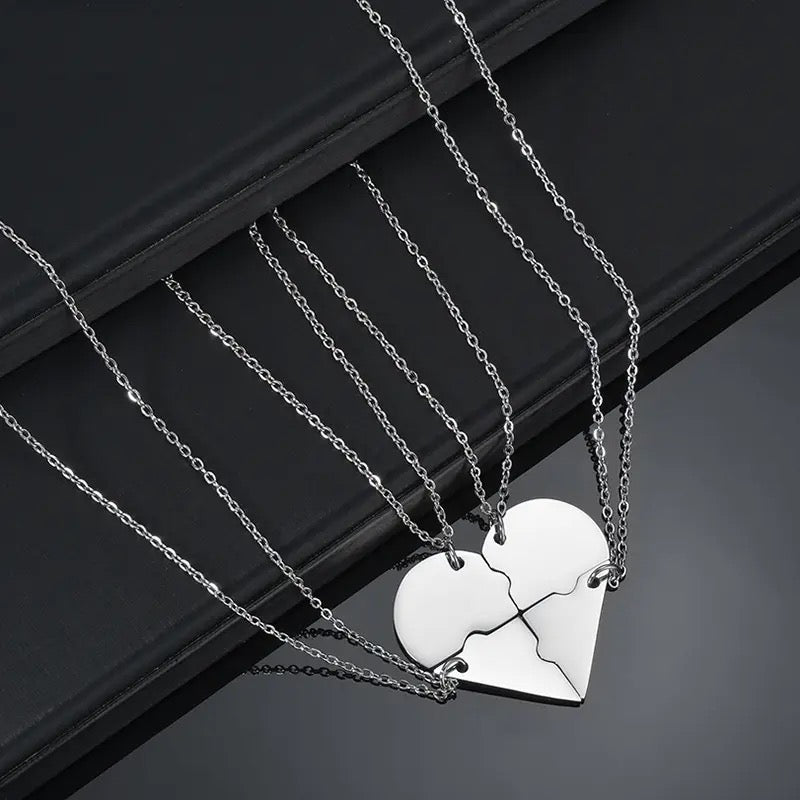 Customizable Stainless Steel 4pcs Heart with Engraving