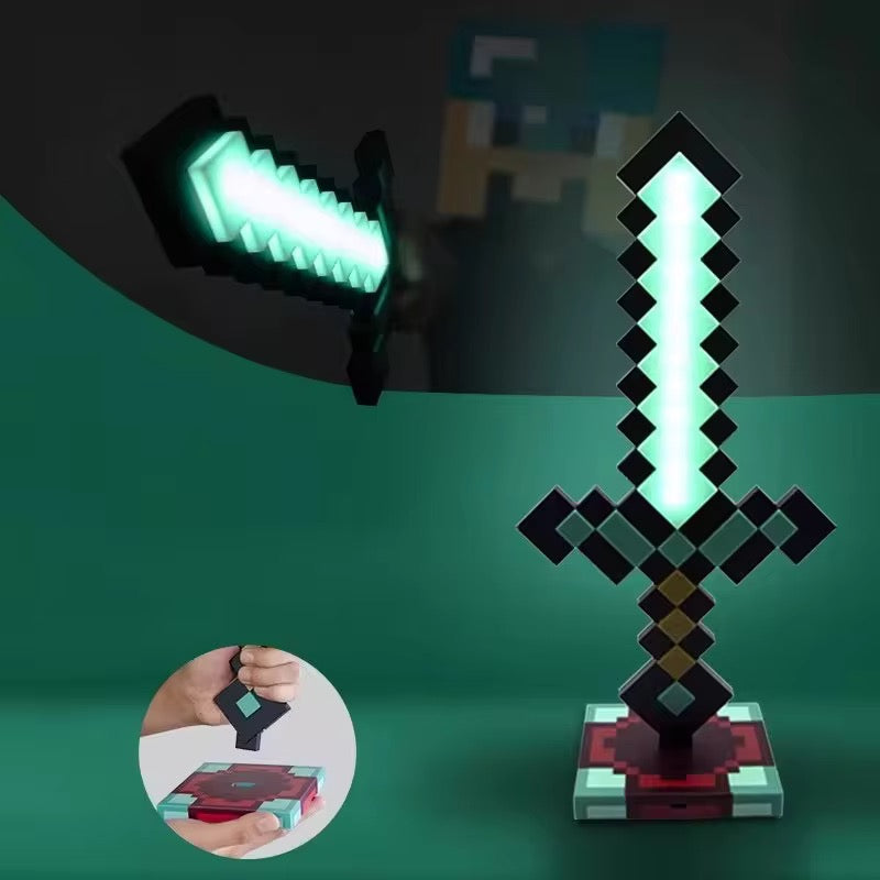 Minecraft Pixel Sword LED Night Light / Minecraft LED Diamond Sword Lamp