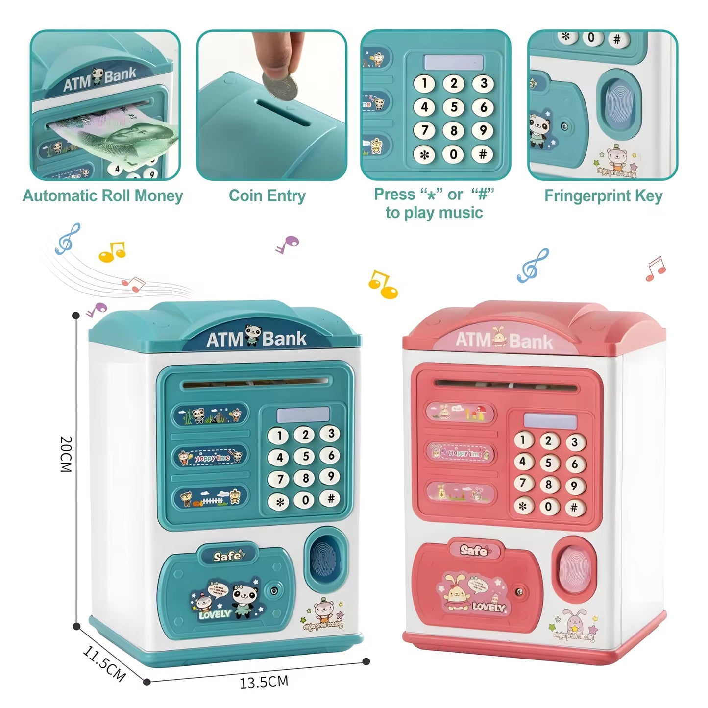 Kids Saving Money Automatic ATM Bank Machine Toy