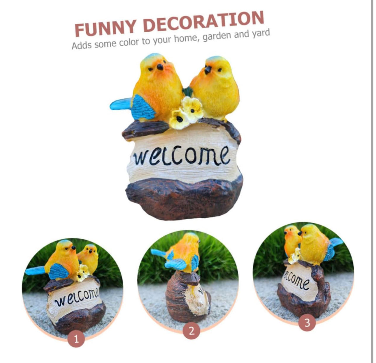 Solar Birds ‘Welcome’ Sign Garden Lamp