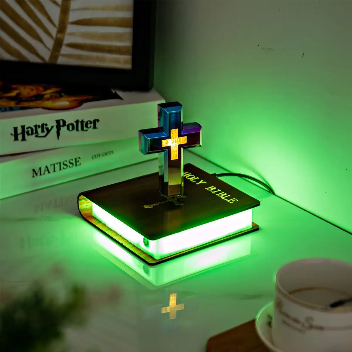 Magnetic Levitating / Floating Cross on Holy Bible