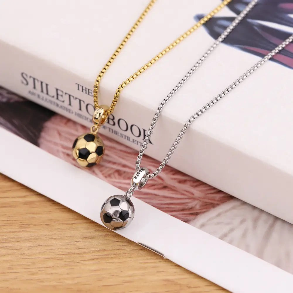 Stainless Steel Football Necklace