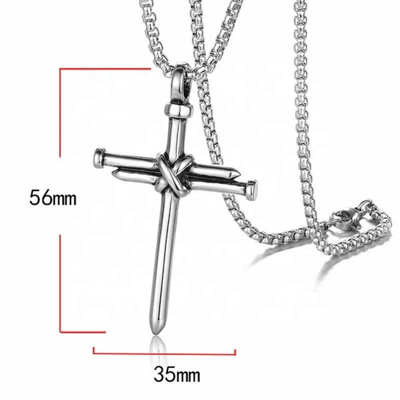 Stainless Steel Nail Cross Necklace