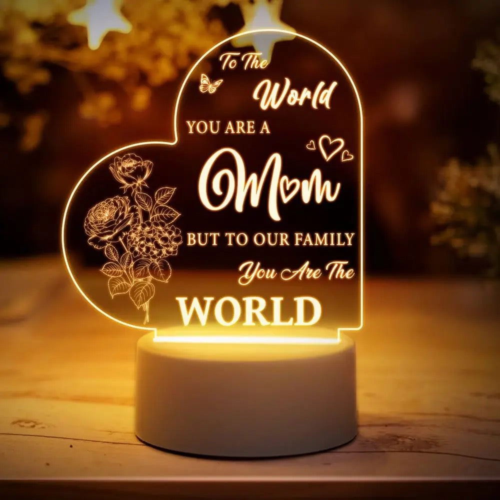 Mother’s Love Themed Engraved 3D Acrylic Night Lamp