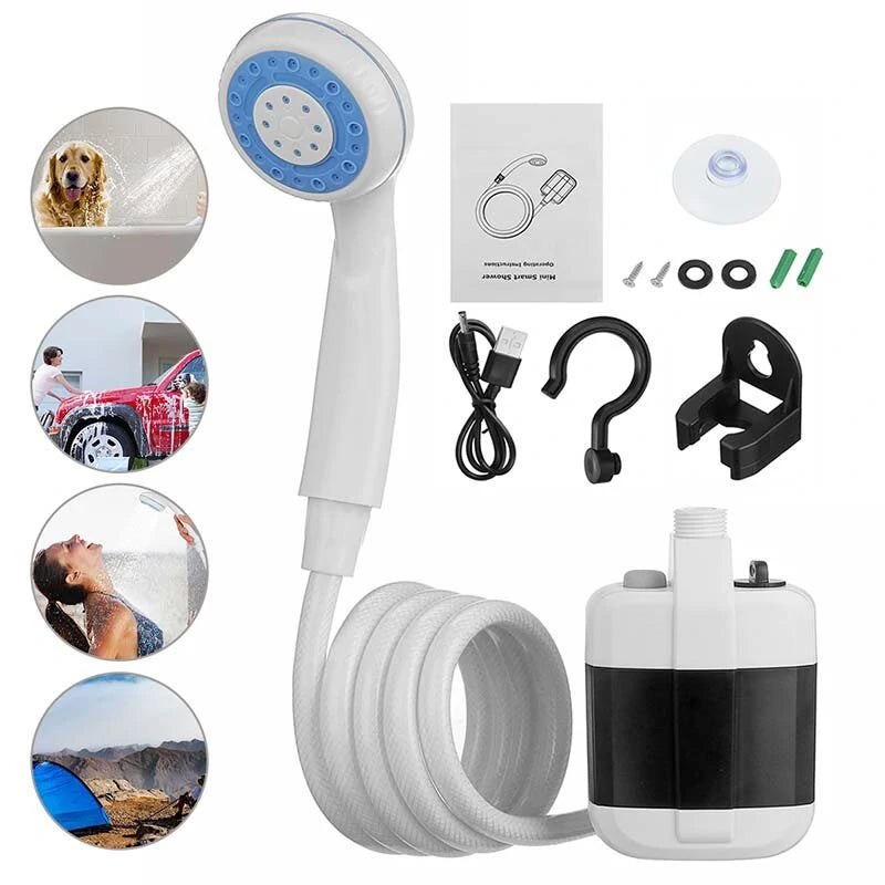 Portable Rechargeable Electric Shower Pump & Hose
