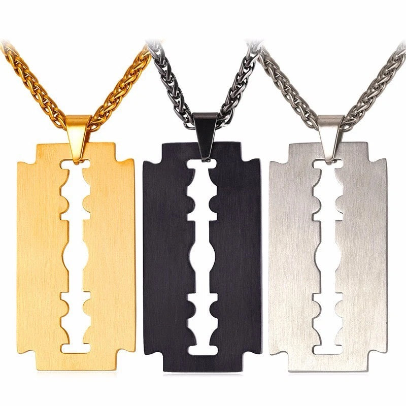 Stainless Steel Razor Blade Designed Necklace