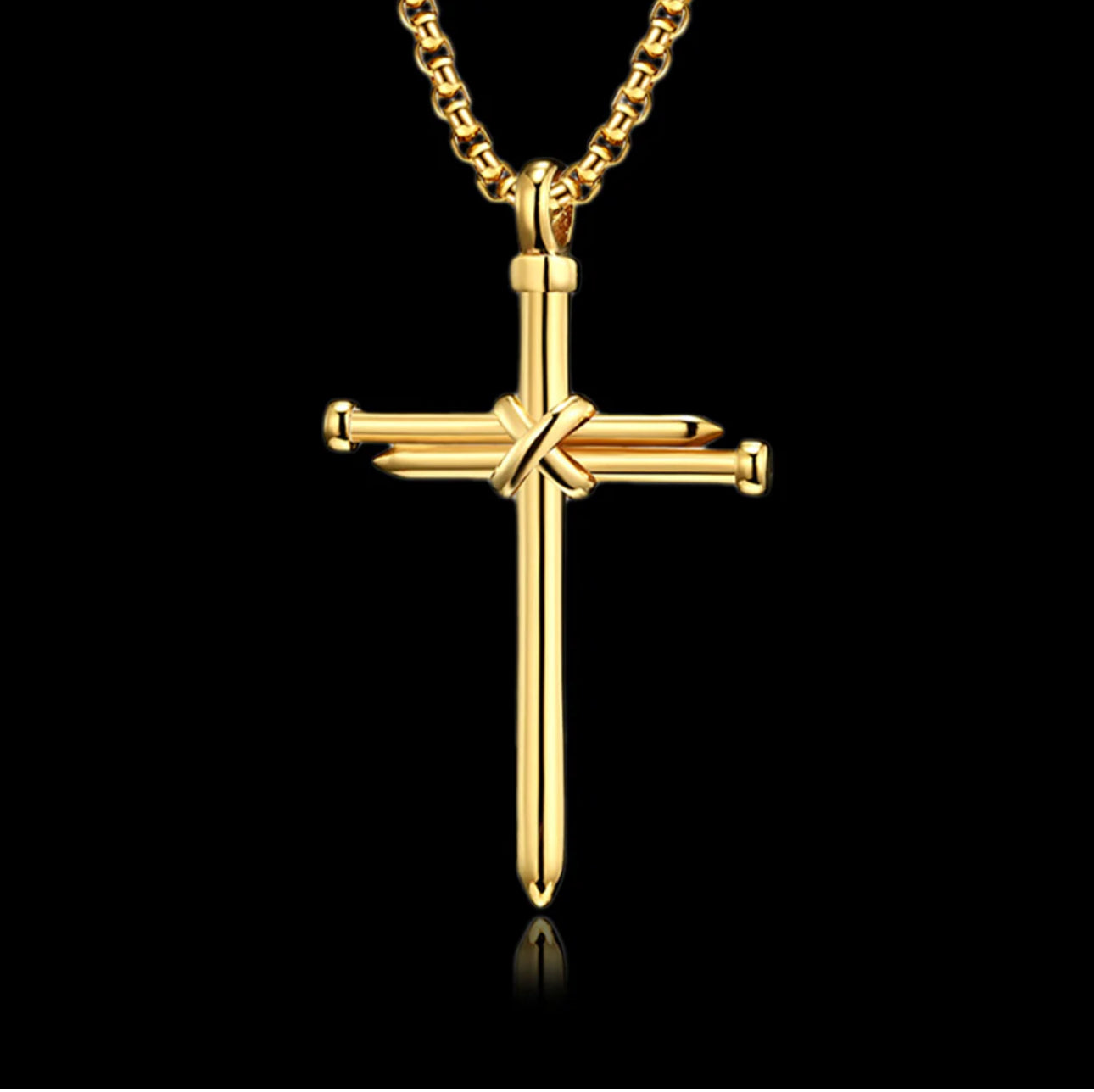 Stainless Steel Nail Cross Necklace