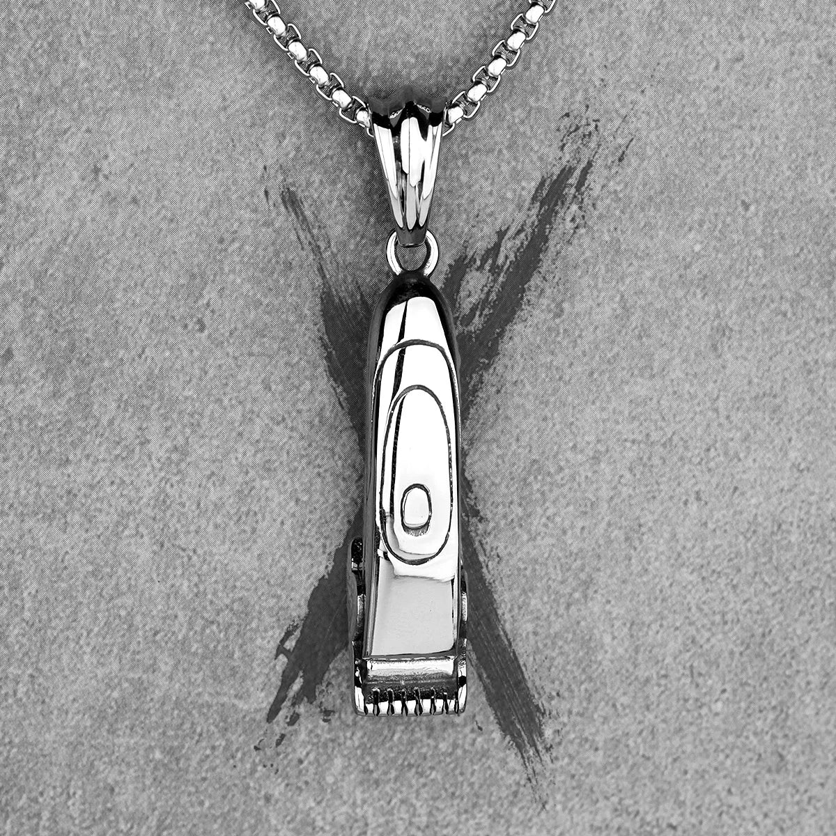 Stainless Steel Barber Haircut Shaver Necklace