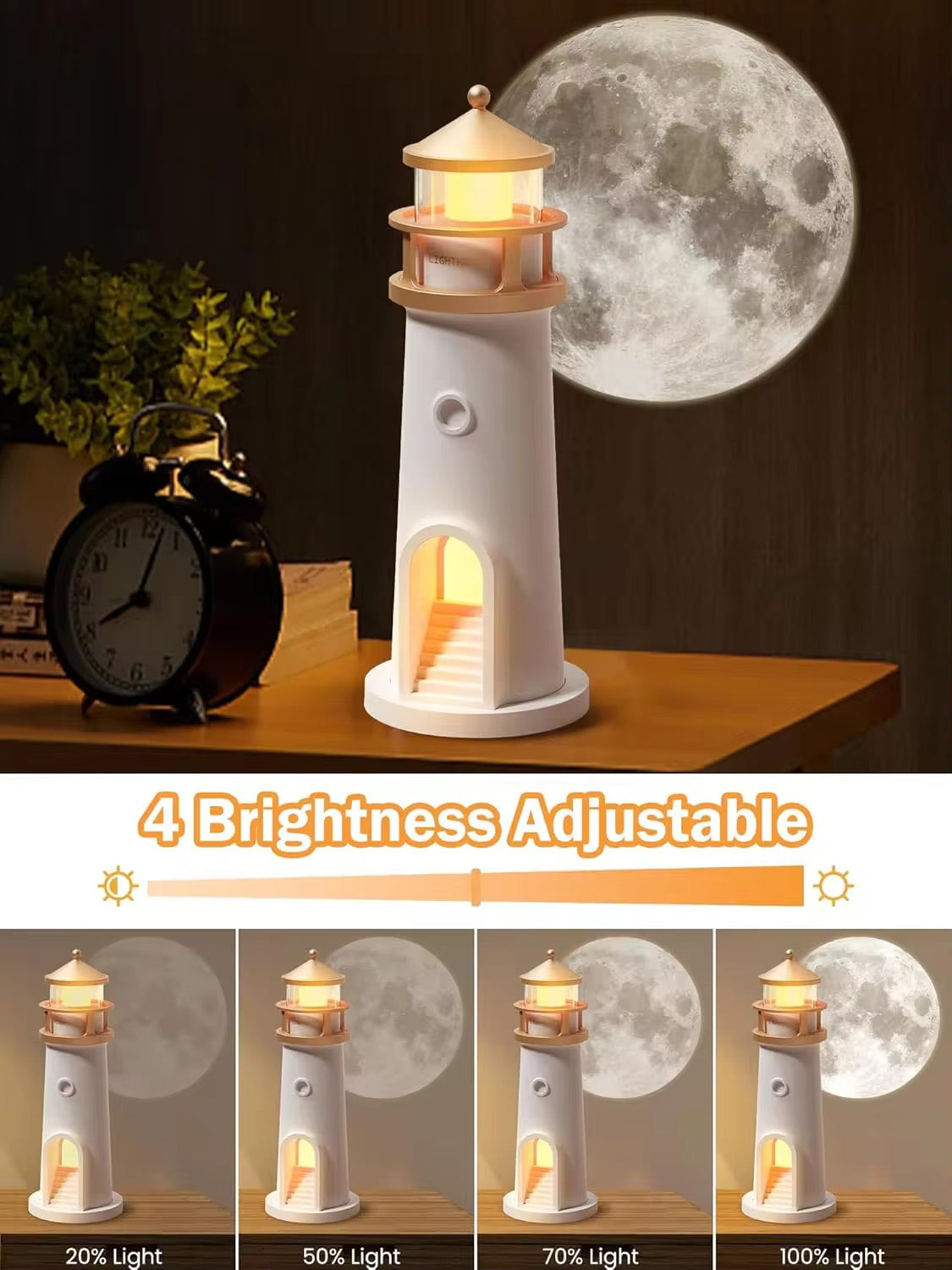 Moon Projector Lighthouse LED Table Lamp