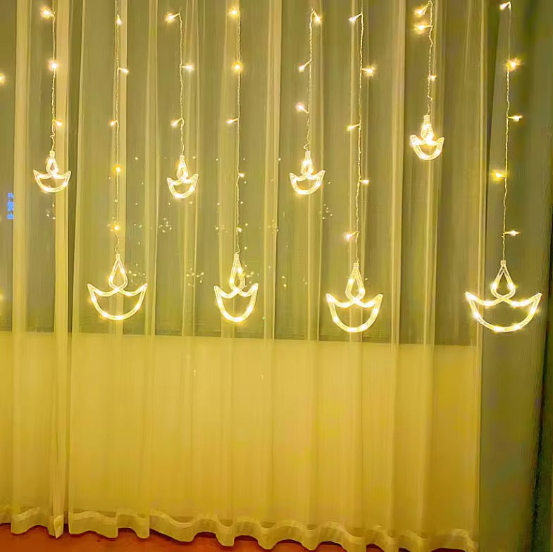 Hindu Deya Curtain LED String Lights