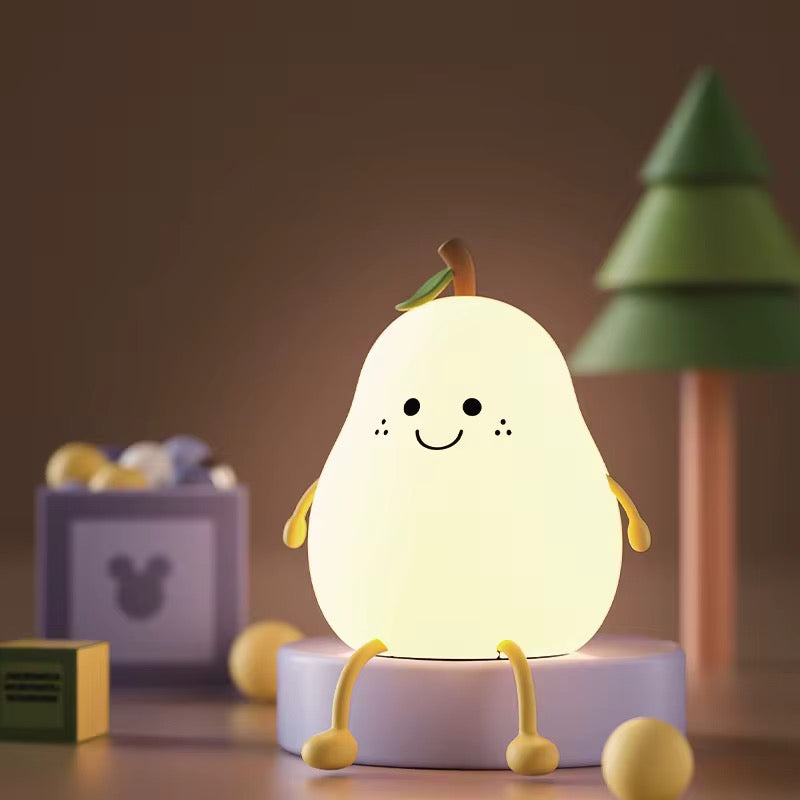 Adorable Squishy Silicone Night Light (Pear)