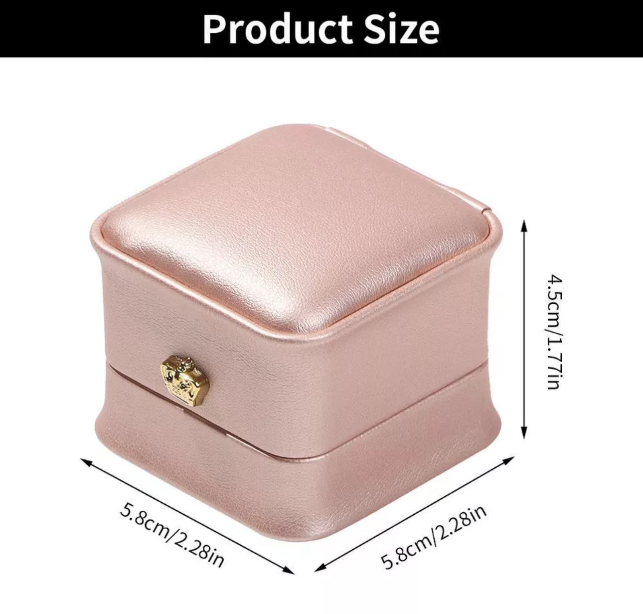 (Premium Packaging) High Quality Leather Velvet Lined Crown Jewelry Ring Box - Engagement Ring Box