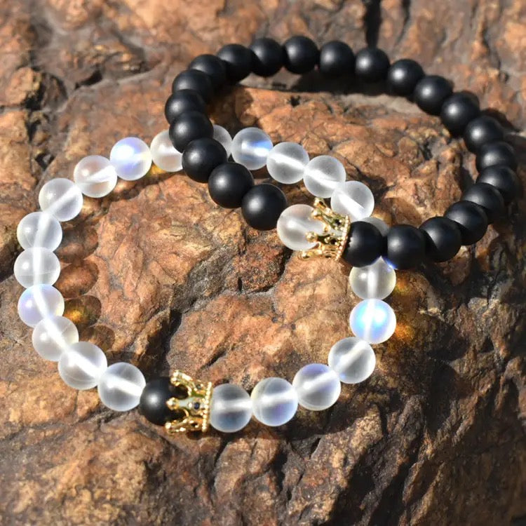 Cute Distance/ Relationship Moonstone Bracelets