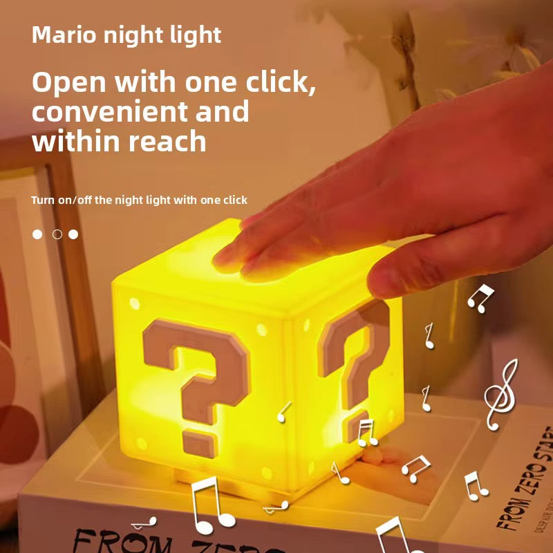 Mario Question Mark LED Night Lamp with Sound Effects