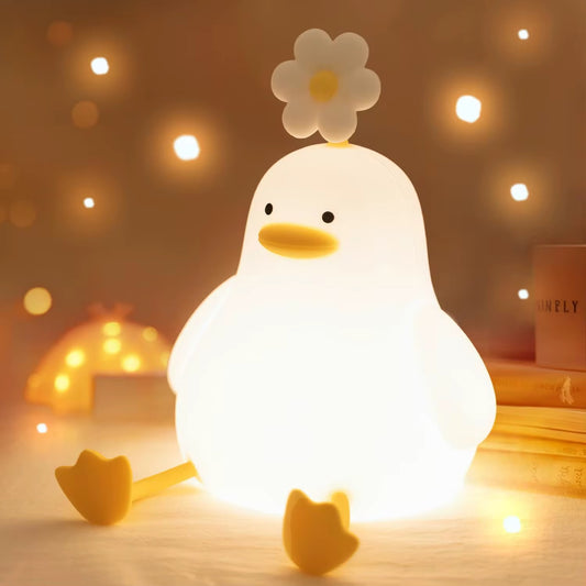 Adorable Squishy Silicone Animal Night Light (Duck with Long Legs)