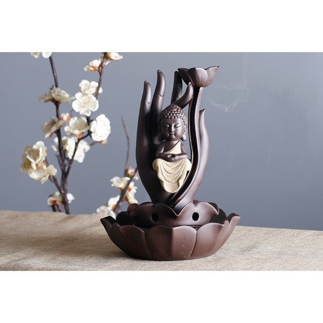 Buddha Incense Holder + 10 Free Back-Flow Incense