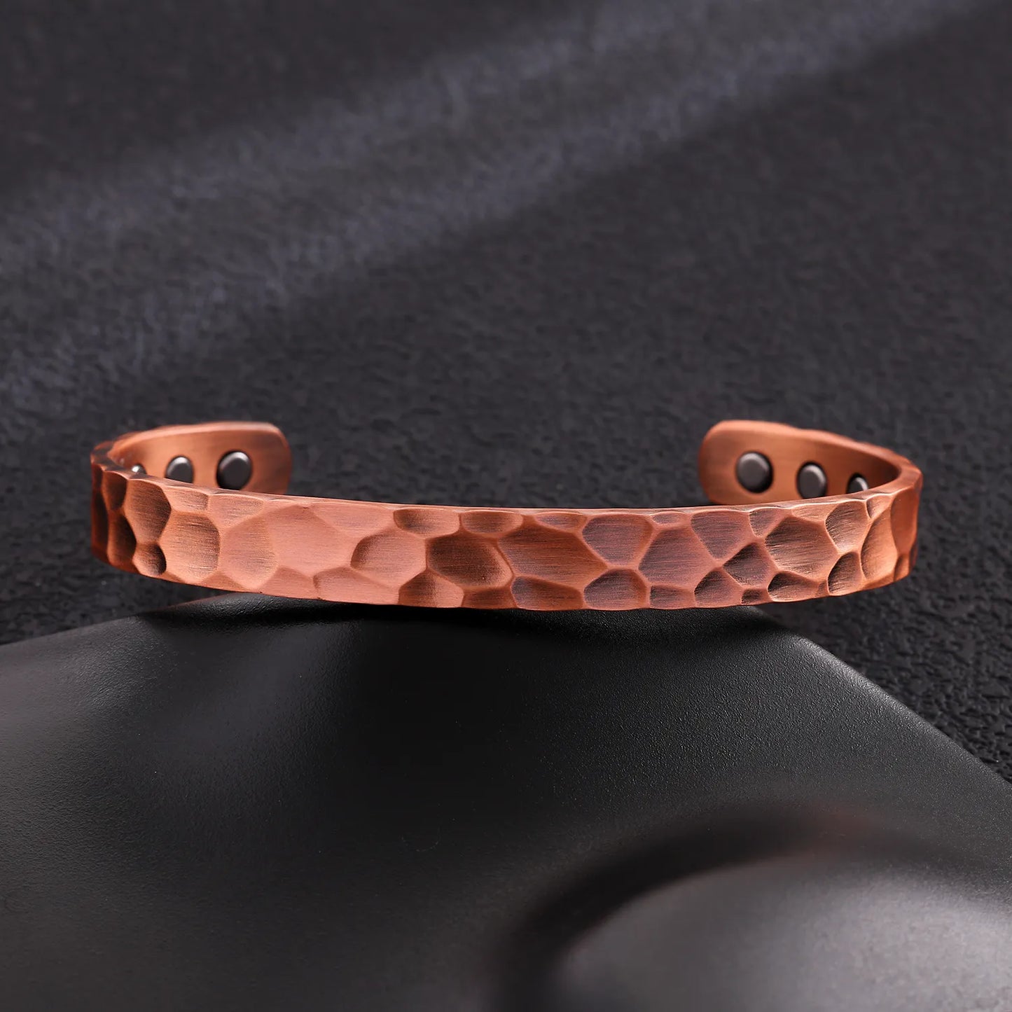 Adjustable Ultra Strength Pure Copper Magnetic Bracelet (99.99% Copper) Hammered Design