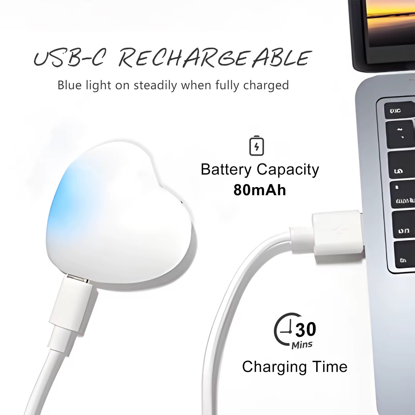 LED Heart Hand Bag Sensor Touch Lamp (USB Rechargeable)