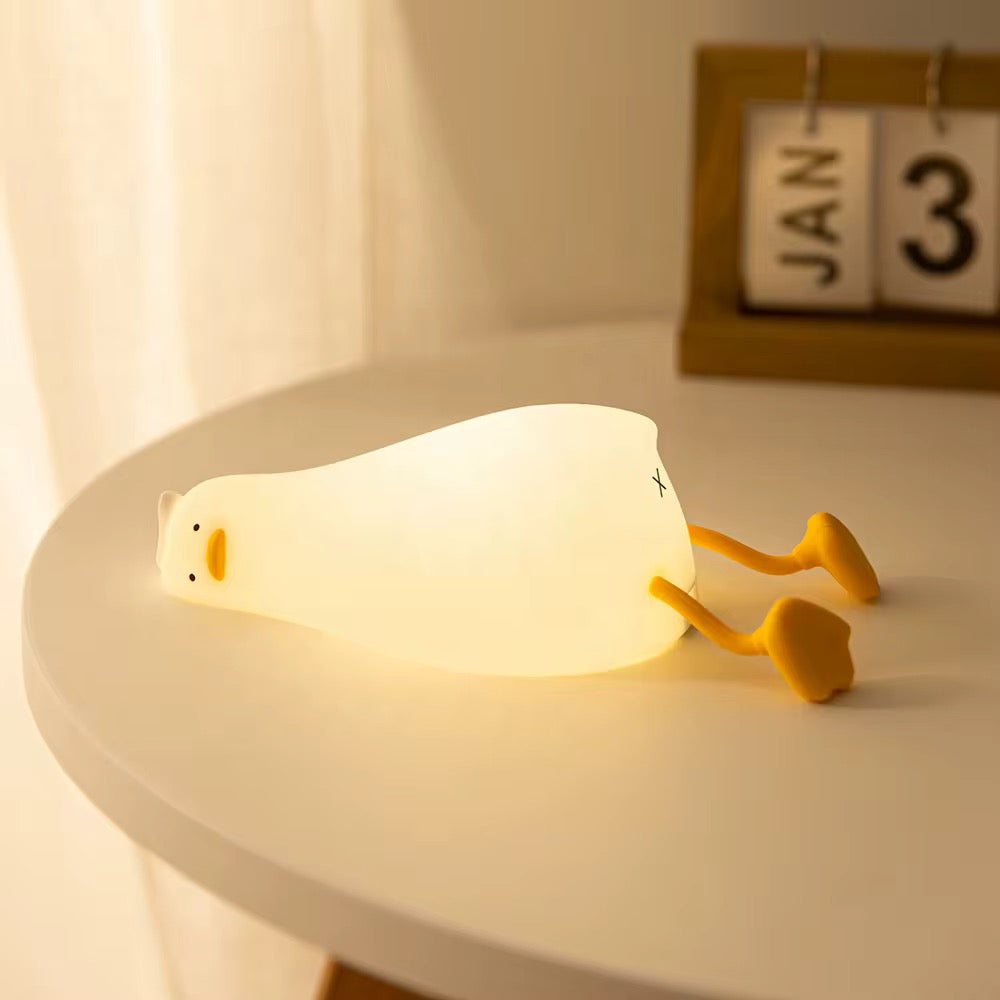 Adorable Squishy Silicone Animal Night Light (Duck with Long Legs)