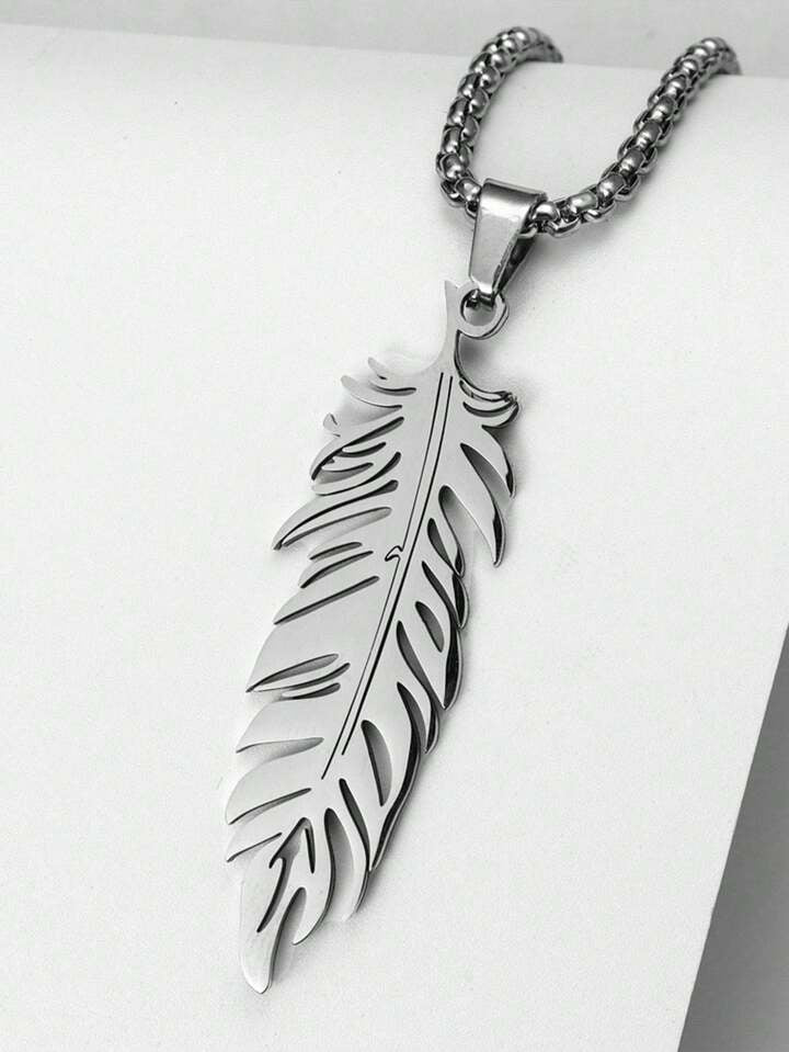 Stainless Steel Feather Necklace