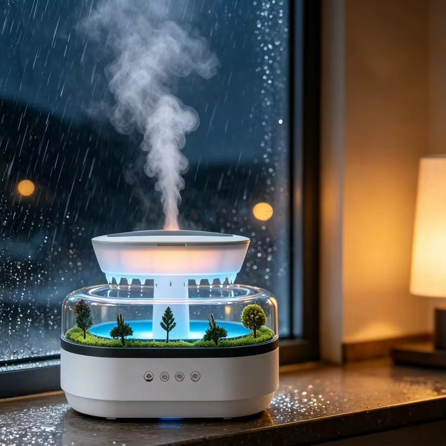 Forest Landscape Rain Drop Humidifier / Diffuser + Relaxation Music