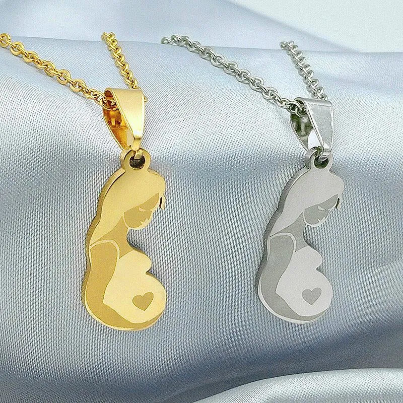 Stainless Steel Pregnant Mommy Necklace II