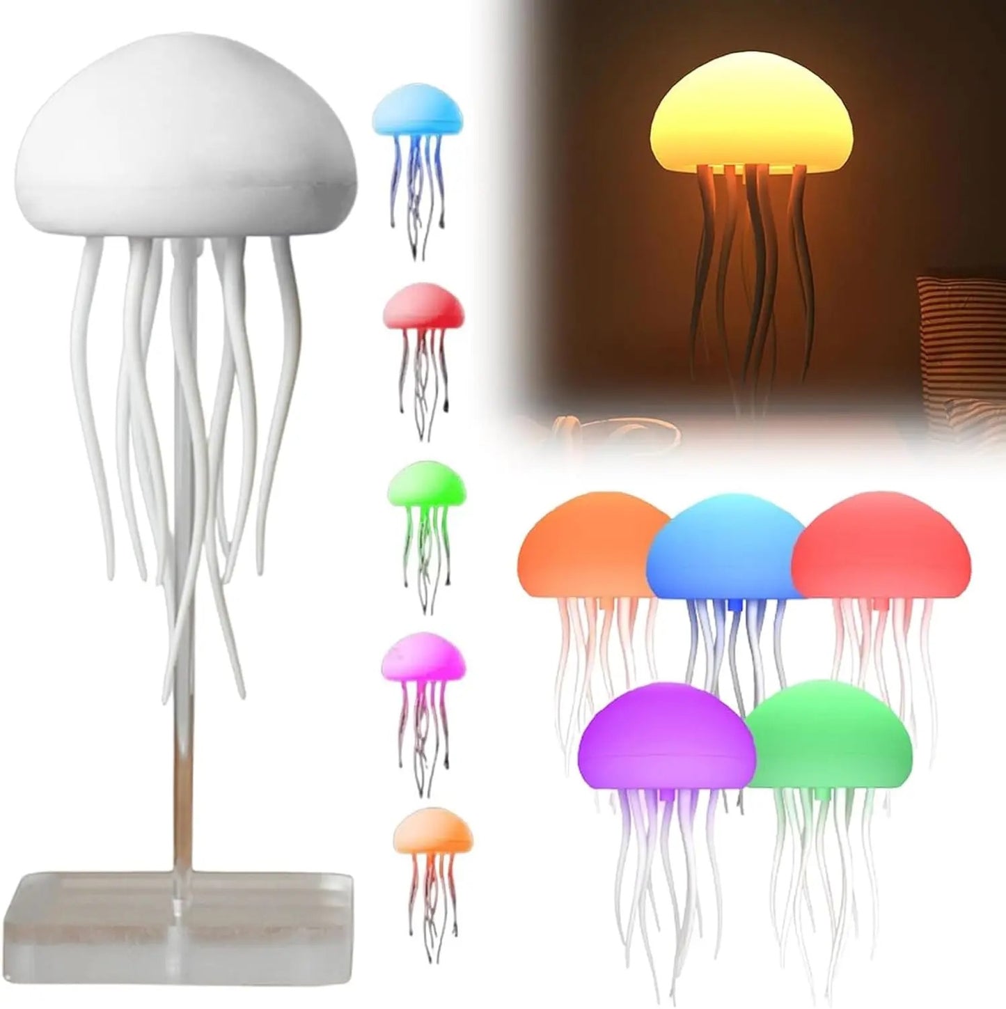 Sound Recognition Aurora RGB Gradient LED Jellyfish Dancing Legs Lamp