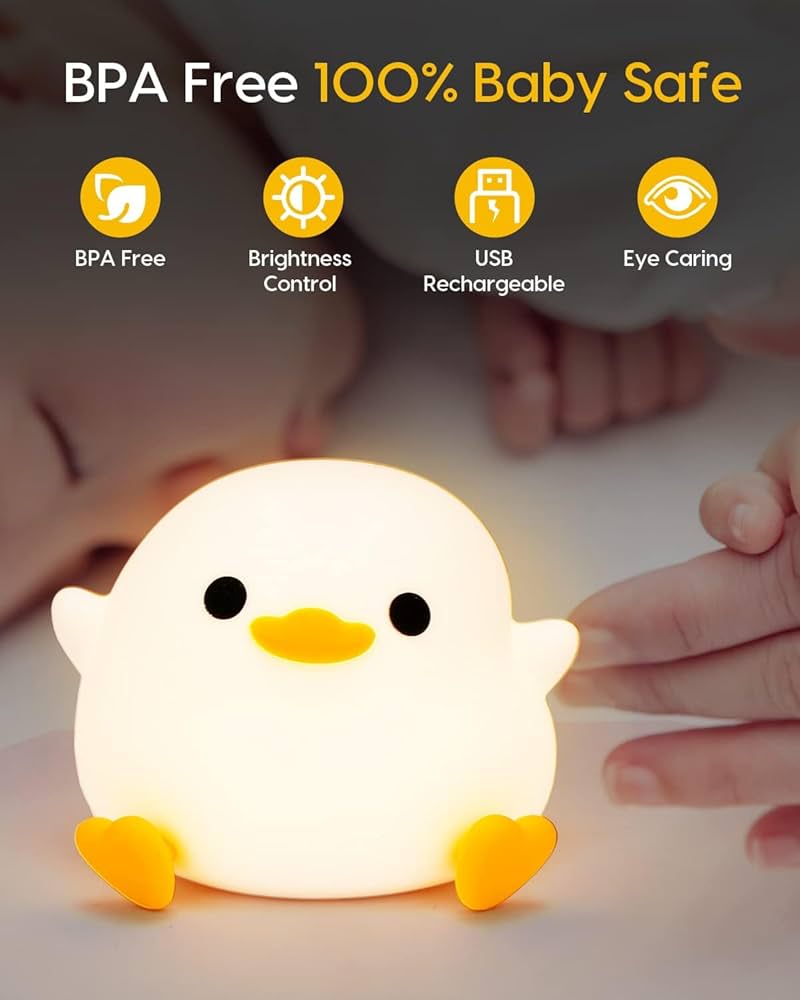 Adorable Squishy Silicone Animal Night Light (Baby Duck)