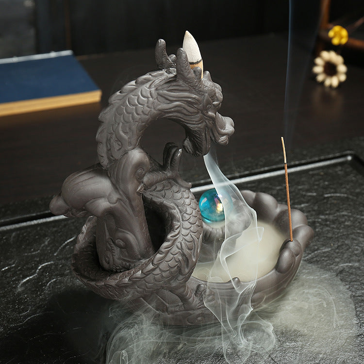 Dragon Incense Holder + 10 Back-Flow Incense Cones