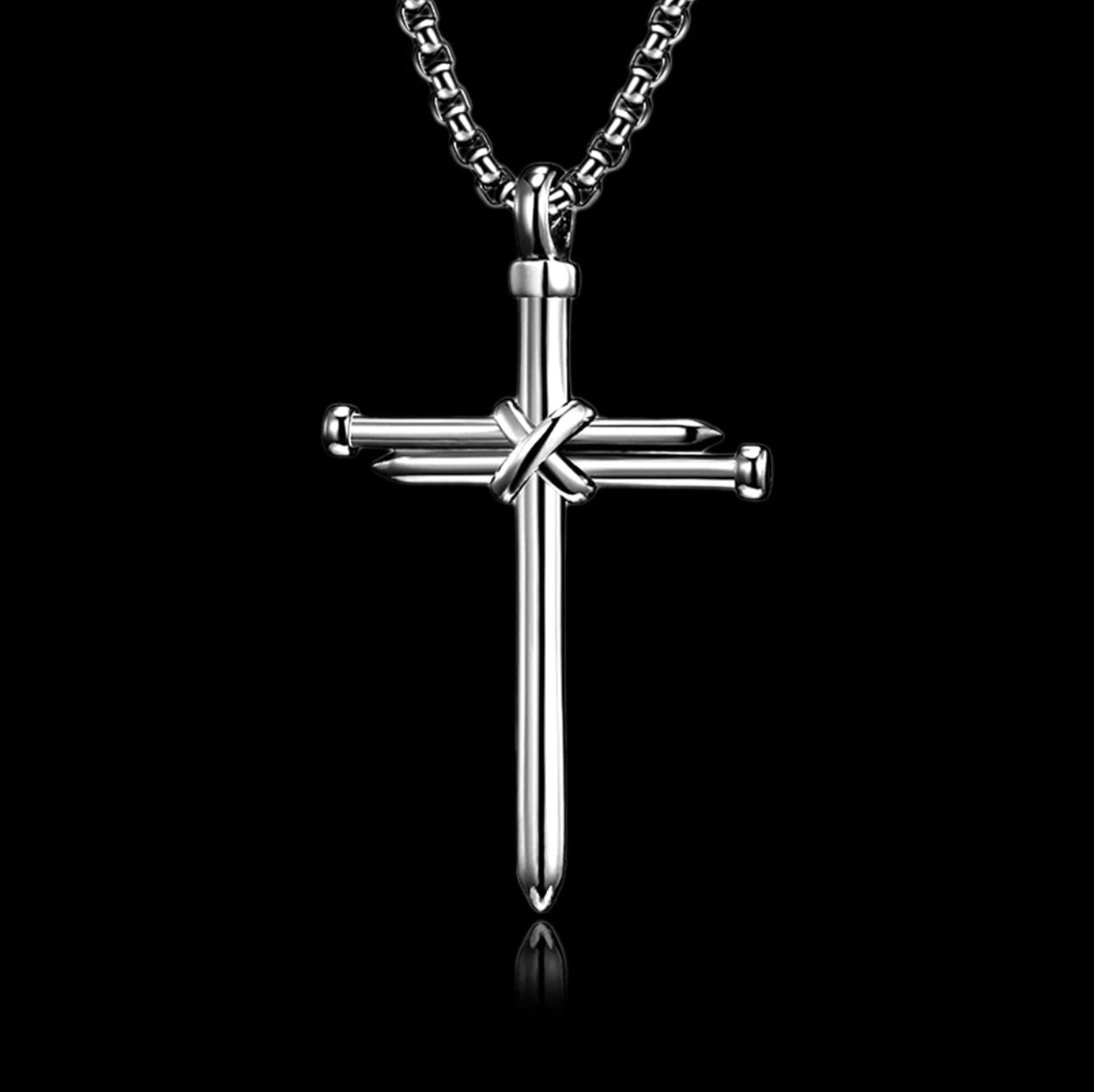 Stainless Steel Nail Cross Necklace