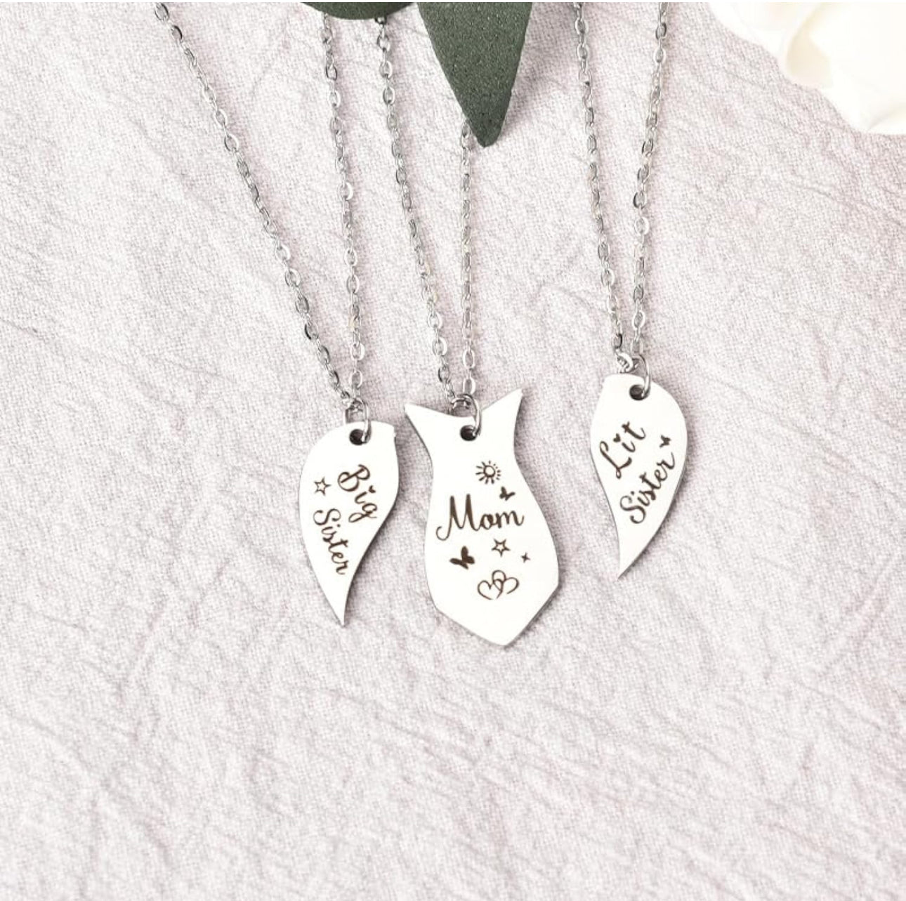 Stainless Steel Daughters and Mom Necklace 3pc