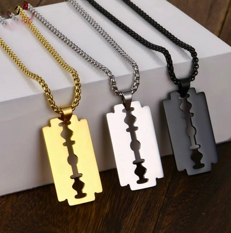 Stainless Steel Razor Blade Designed Necklace