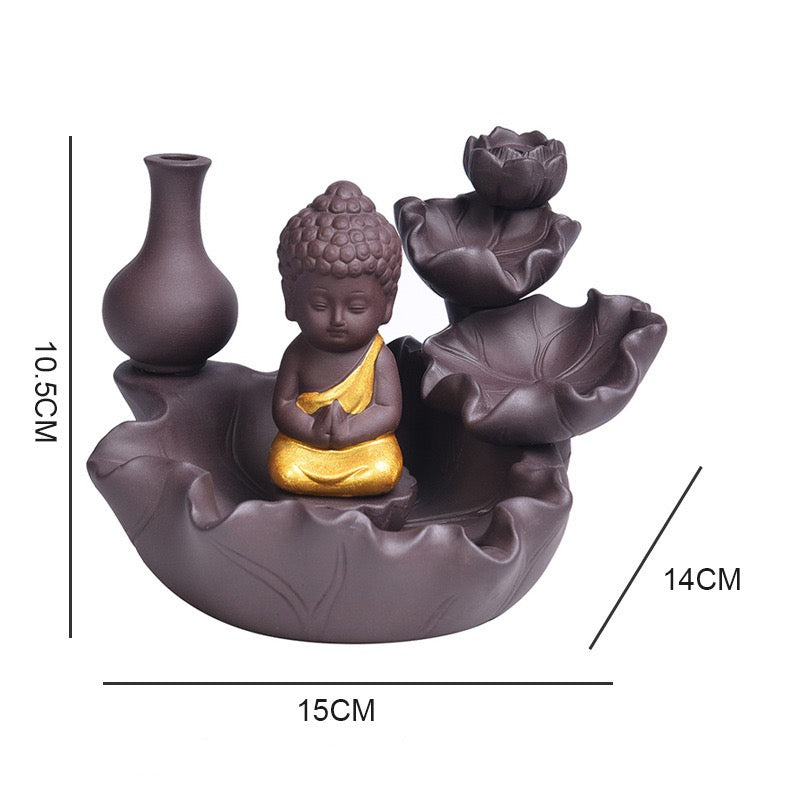 Buddha Incense Holder + 10 Free Back-Flow Incense