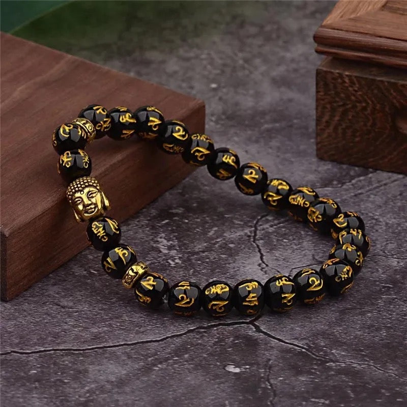 Buddha Feng Shui Mantra Bracelet (8MM)