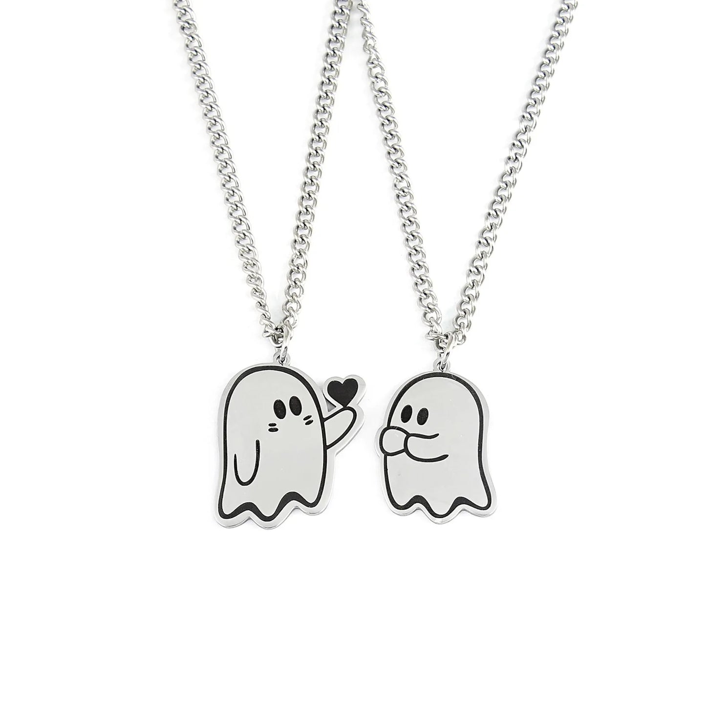 Stainless Steel Distance Couples Ghost Necklaces