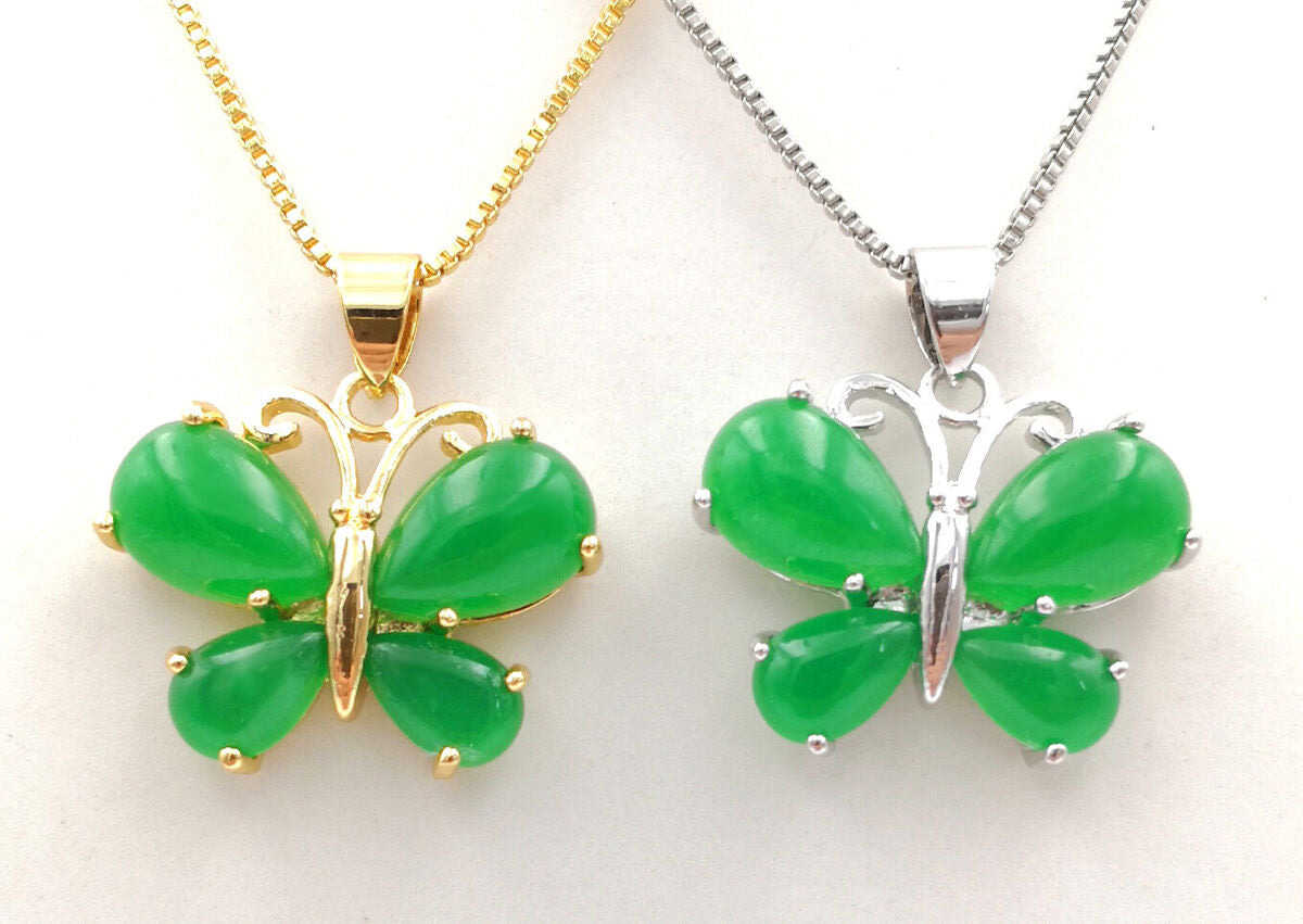 Natural Butterfly Jade Necklace