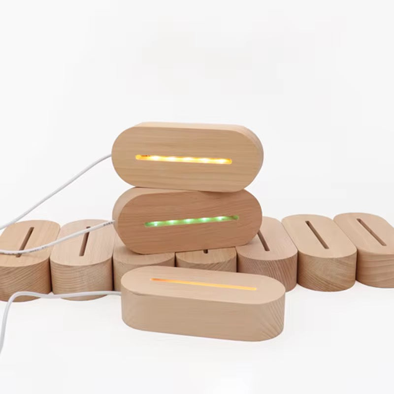 Wooden LED Warm Lamp Base For Acrylic Plaque Lamp