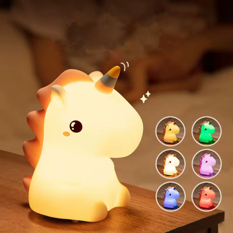 Adorable Squishy Silicone Animal Night Light (Unicorn)