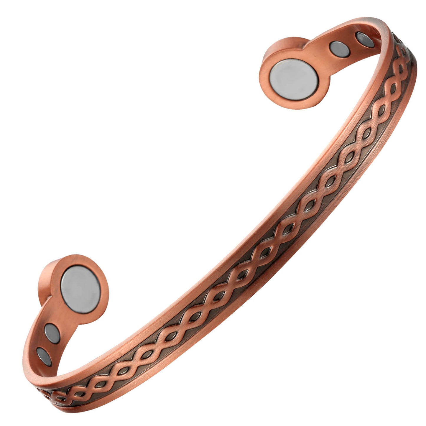 Adjustable Ultra Strength Pure Copper Magnetic Bracelet (99.99% Copper) Interwoven Loop Design