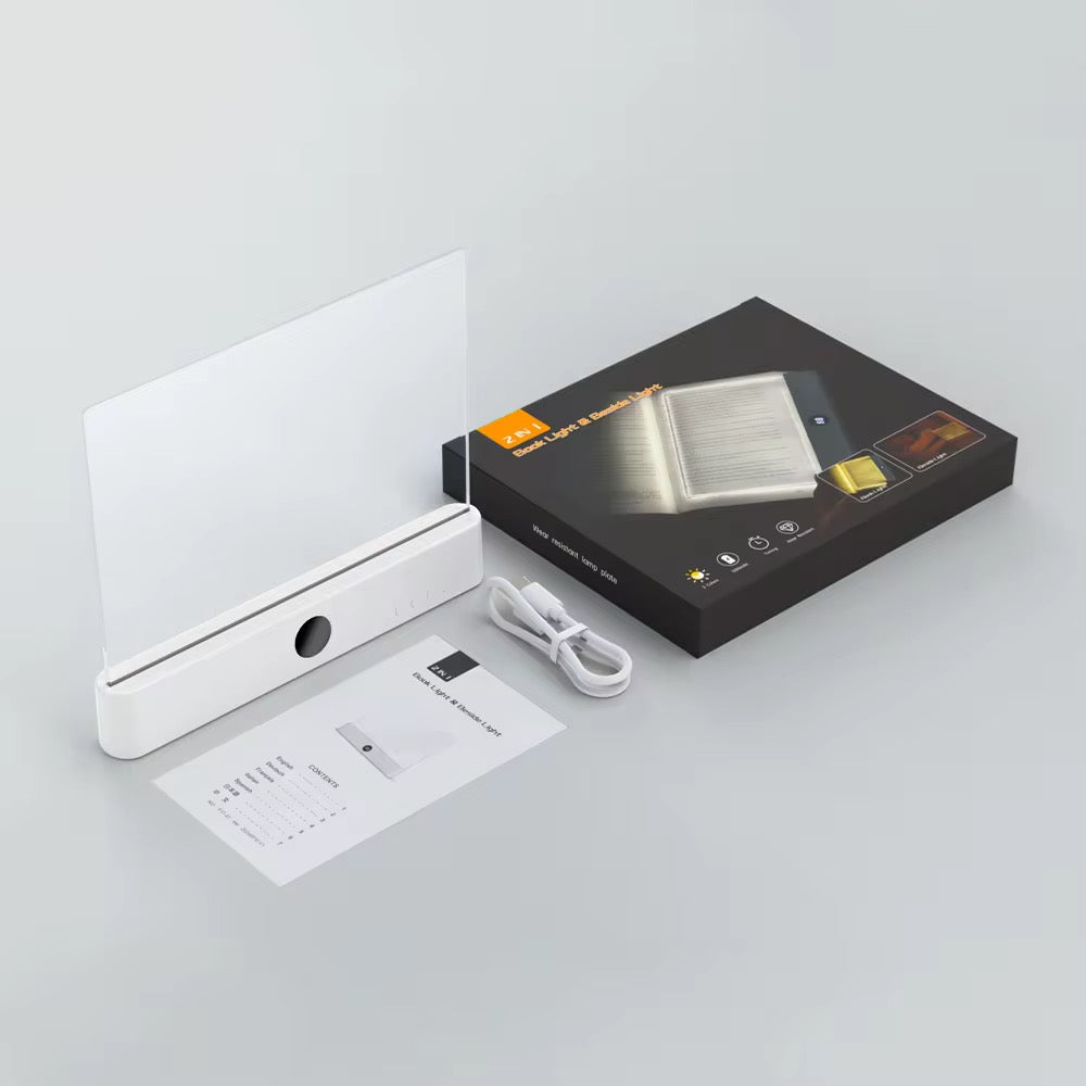Rechargeable Full-Page 2 in 1 LED Acrylic Panel Reading Book Light – 3 Color Mode