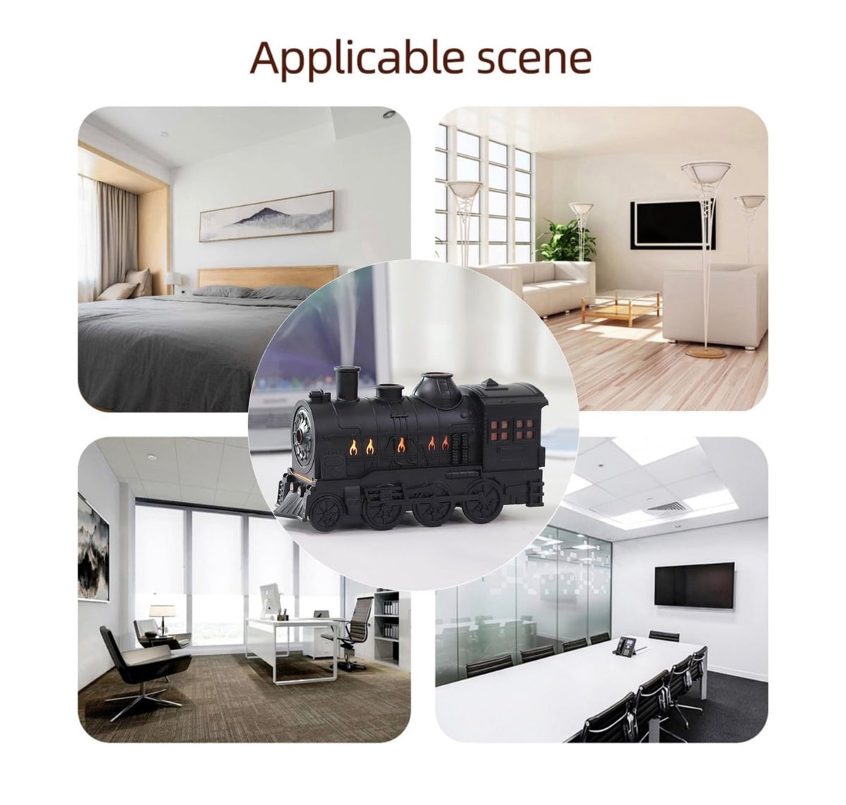 Train-Shaped 300 mL Humidifier & Essential Oil Diffuser with Remote