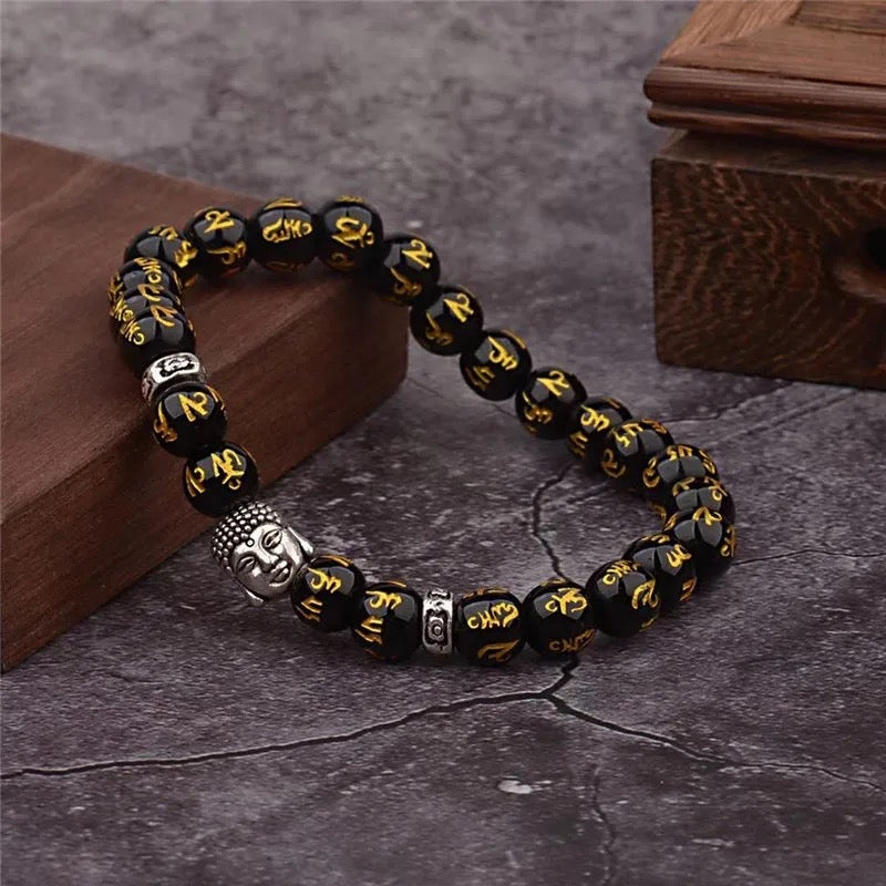 Buddha Feng Shui Mantra Bracelet (8MM)