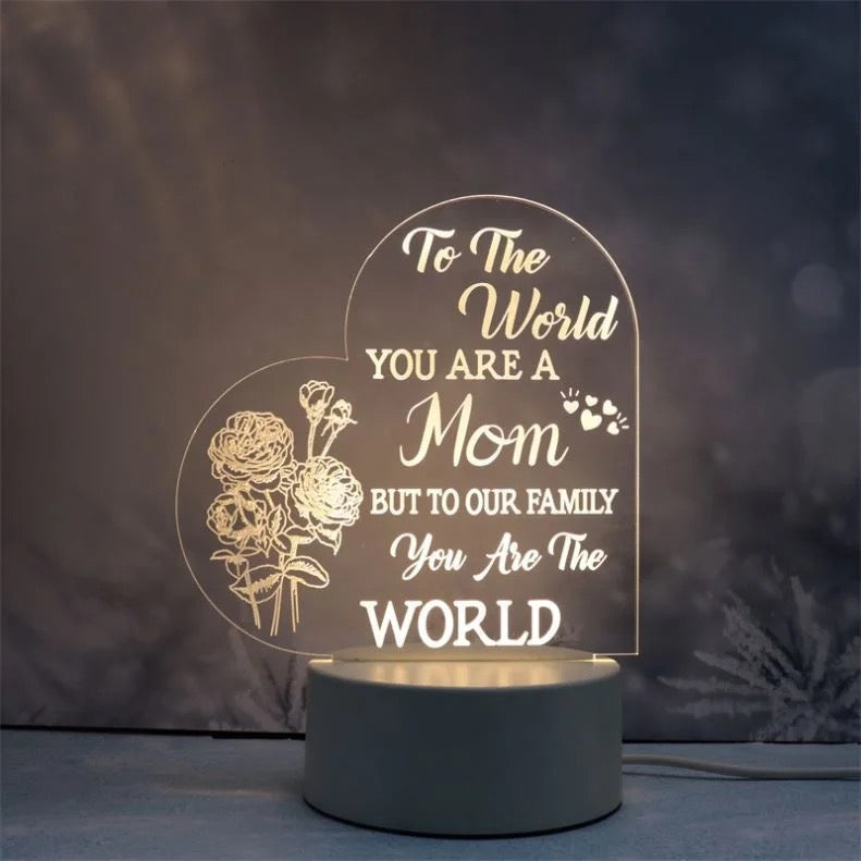 Mother’s Love Themed Engraved 3D Acrylic Night Lamp