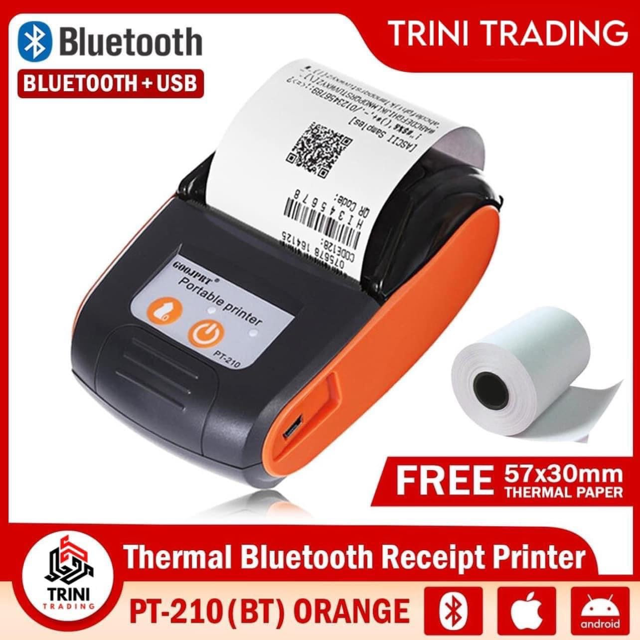 Mini 58mm Printer Portable Thermal Bluetooth Receipt Printer (+1 Free Paper Roll)