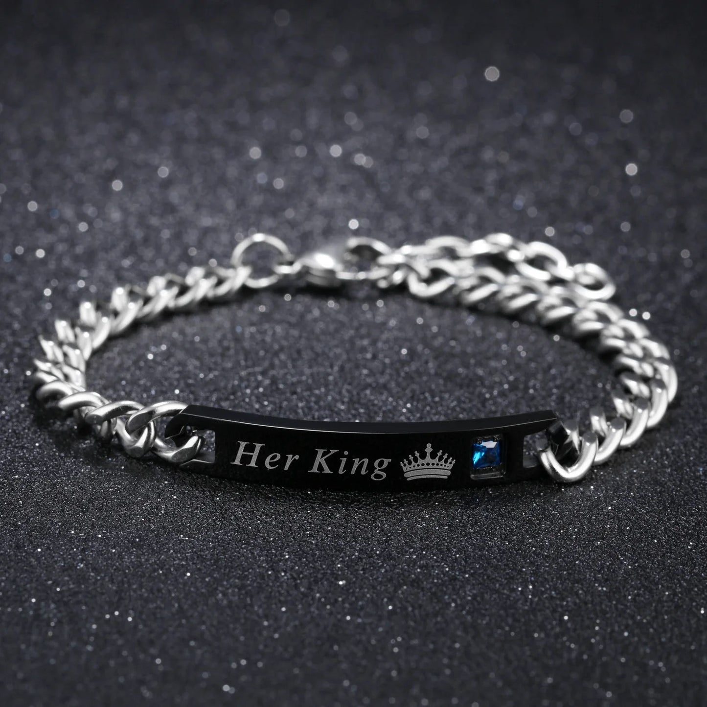 Stainless Steel King and Queen Adjustable Bracelets