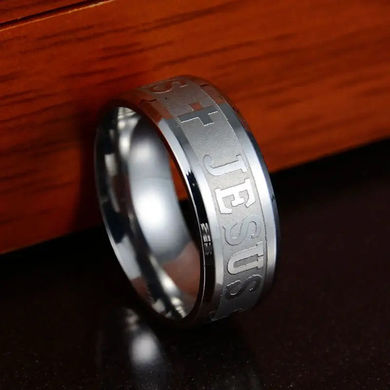 Stainless Steel “Jesus” Religious Christian Rings