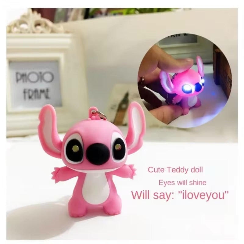 Stitch & Angel Adorable Talking & Lighting Keychains